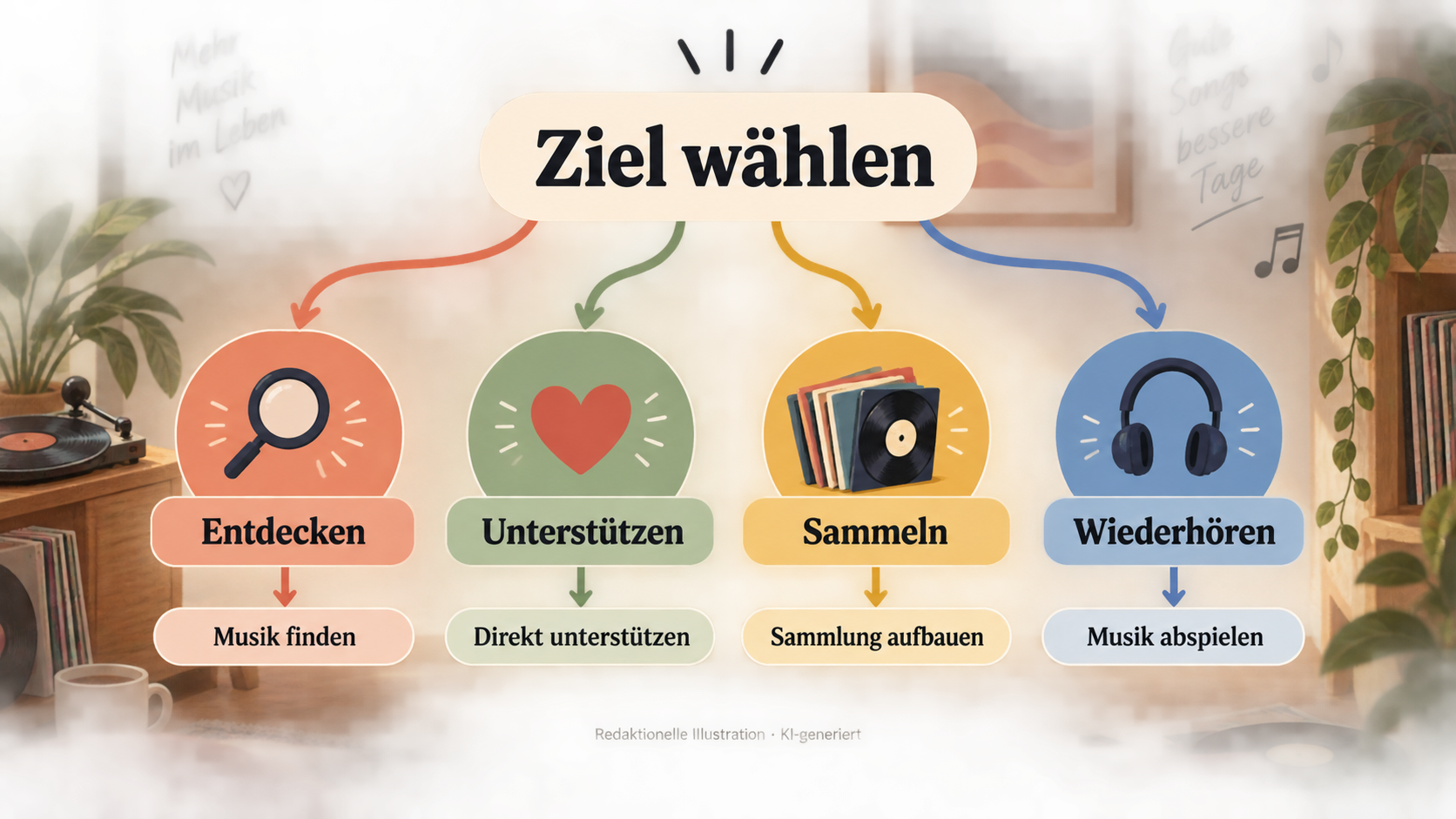 Redaktionelle Illustration zu Bandcamp Review: Musik kaufen und Künstler direkt unterstützen
